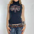Black polar guru studded top!