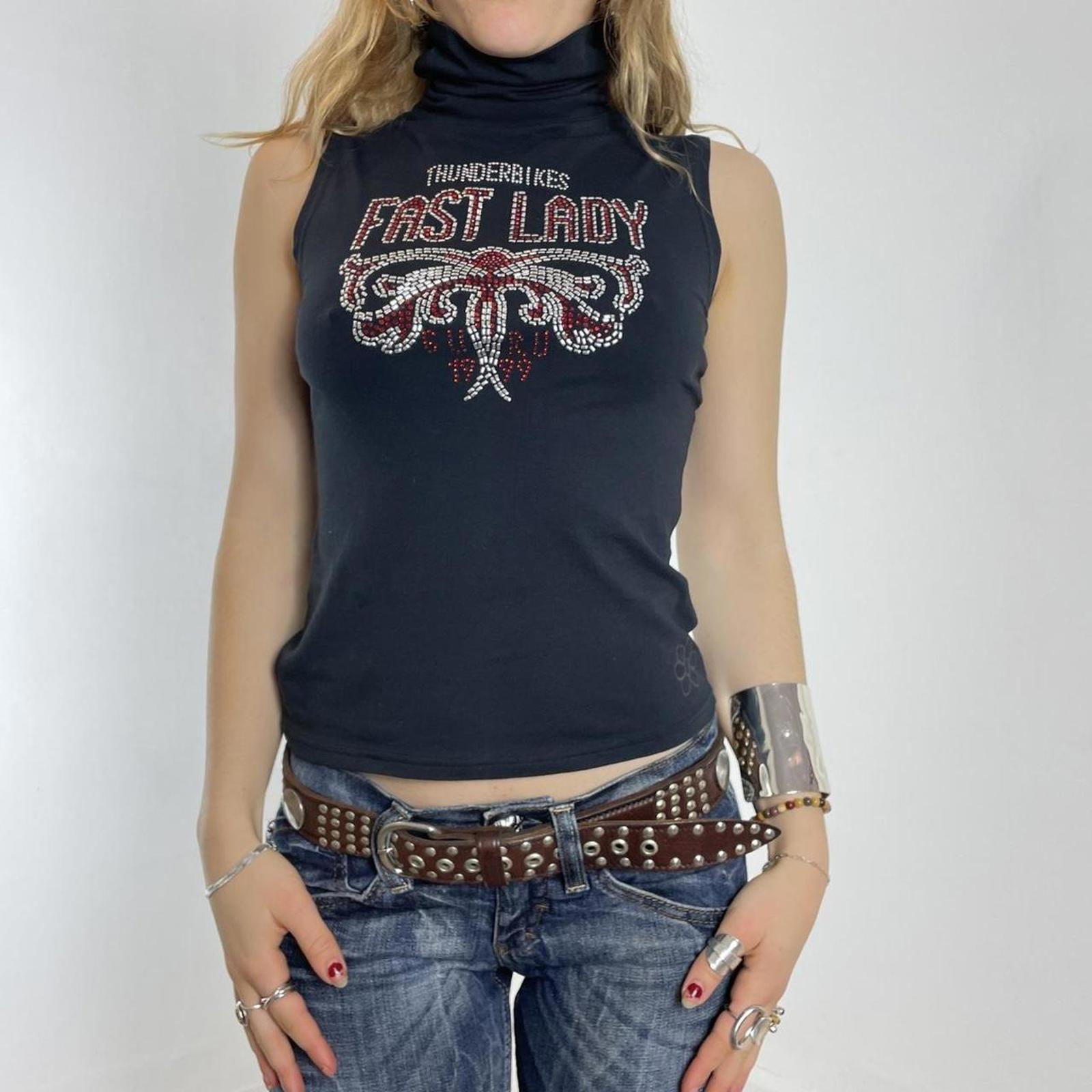 Black polar guru studded top!