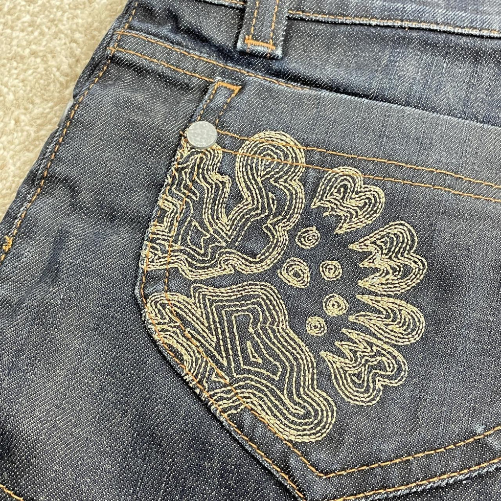 Y2K Hot low rise denim mini shorts with embroidery on the back