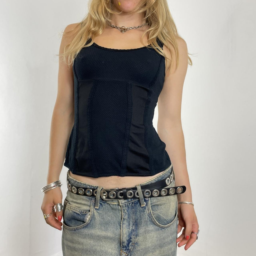 Black panelled corset top