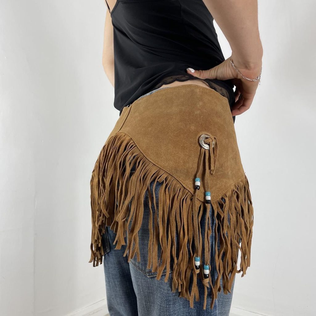 Western light brown tassel belt