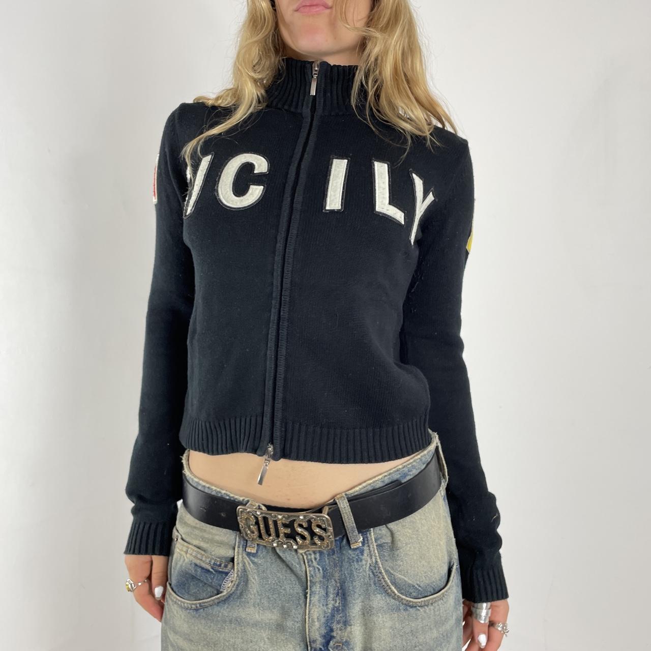 Knitted black SICILY spell out jumper