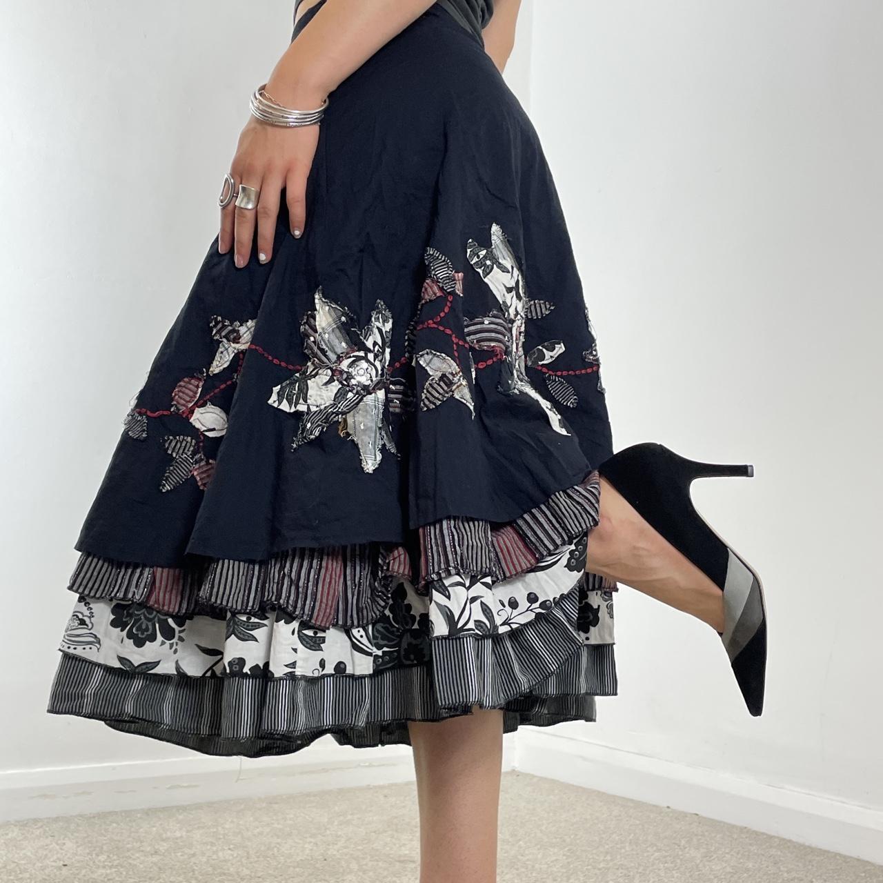 Vintage layred and embelllished maxi skirt