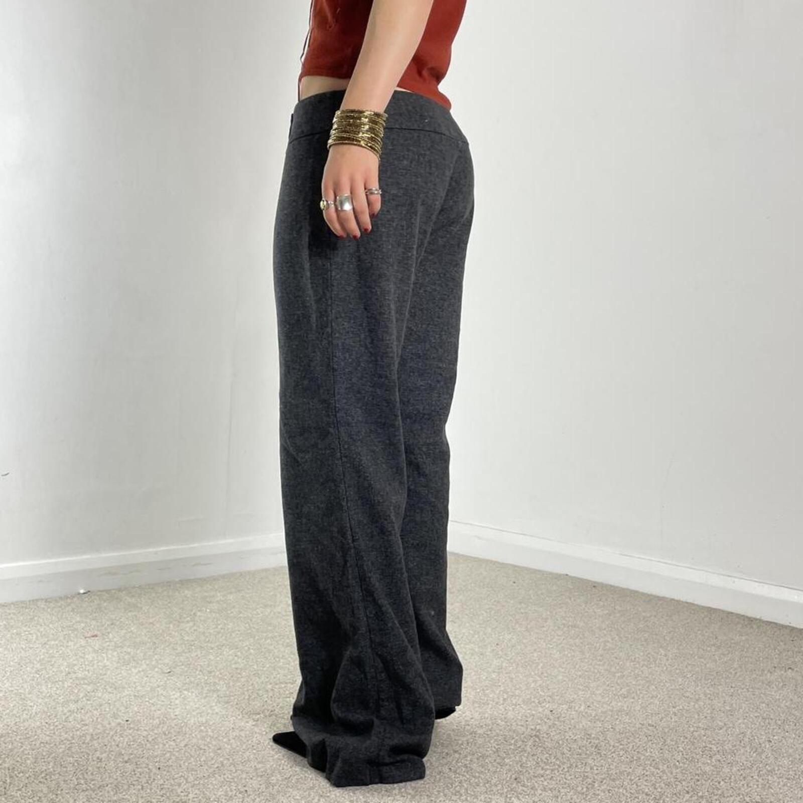 Low-rise Bell flared cotton office core wool trousers