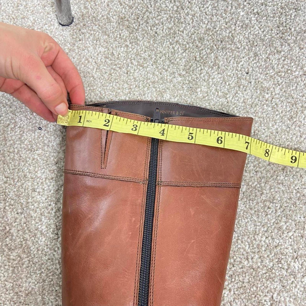 Vintage light brown square heeled boots