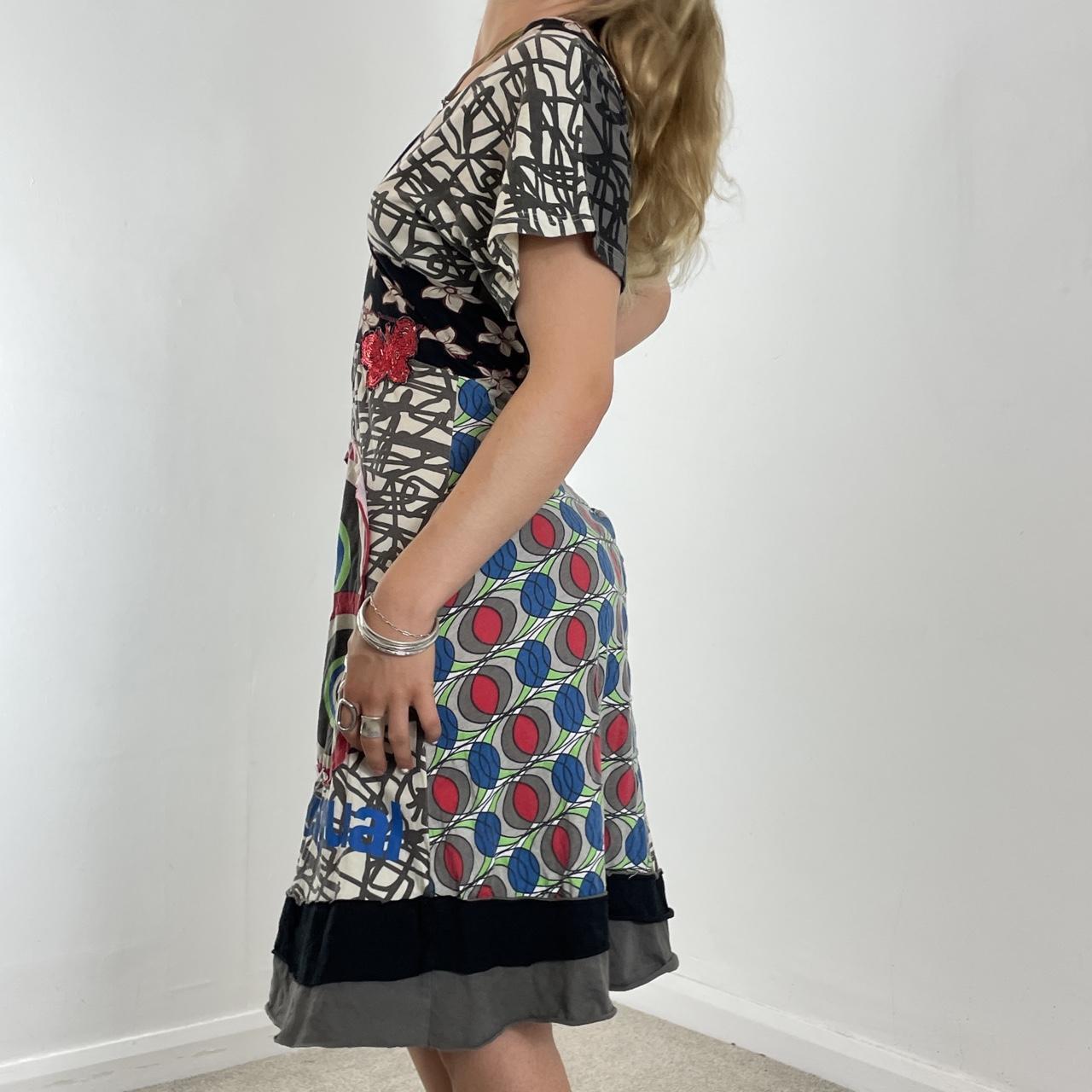Desigual v neck multi coloured/patterned maxi dress