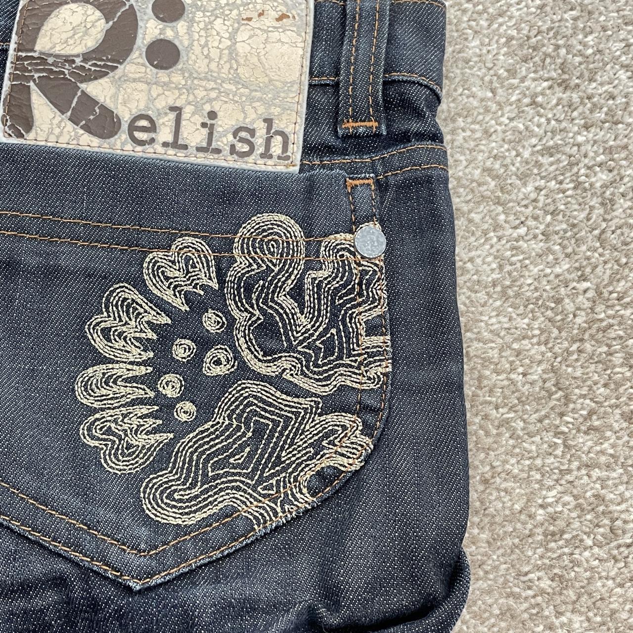 Y2K Hot low rise denim mini shorts with embroidery on the back