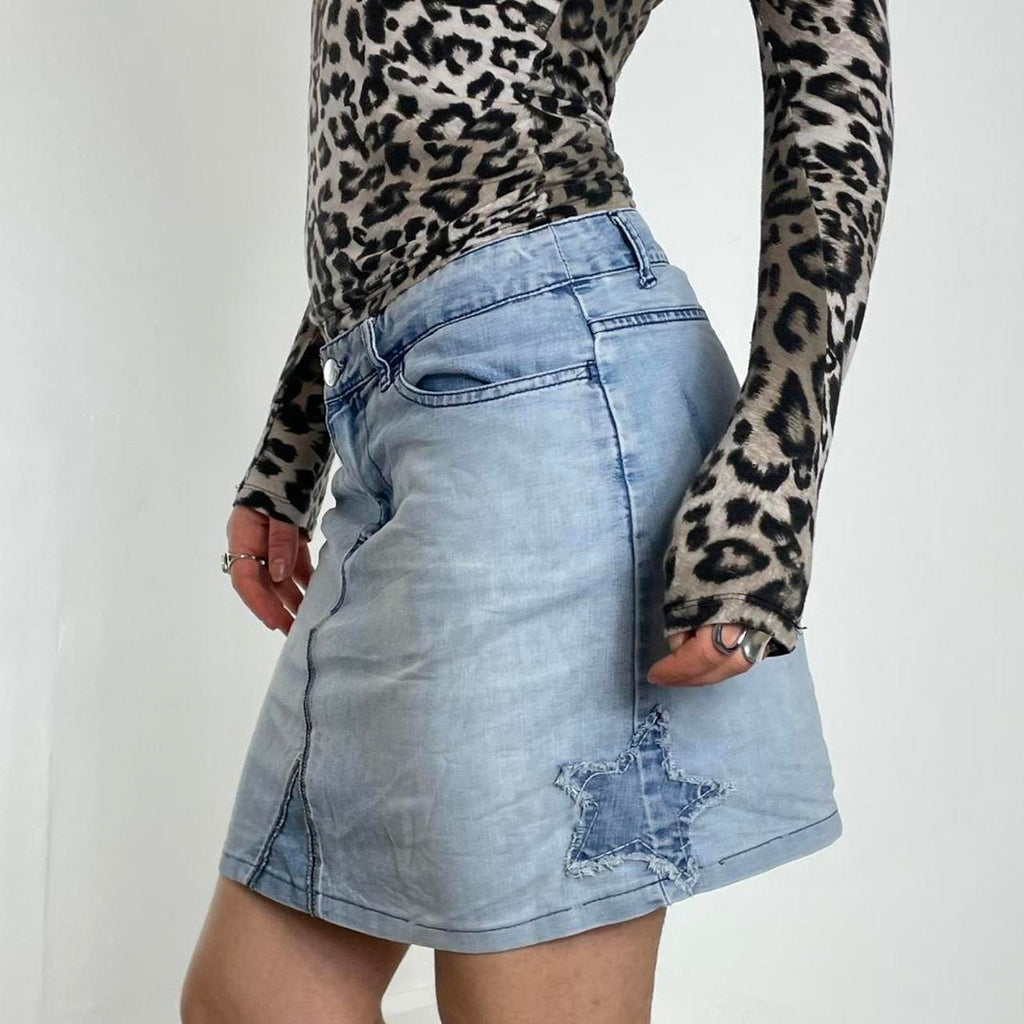 Y2k MISS SIXTY denim mini skirt with embroided star