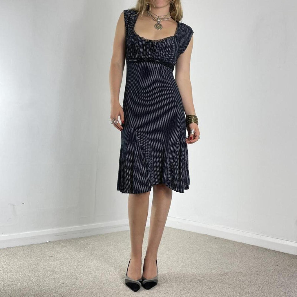 Polka dotted milkmaid flowy summer dress