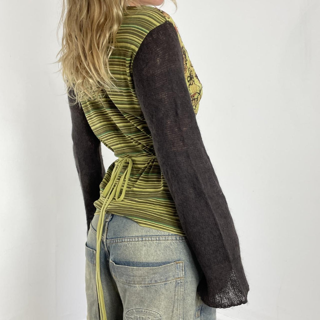 marlborough classics green and brown fairy core wrap top