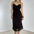Vintage brown fitted mesh midi dress with sequin embellishments