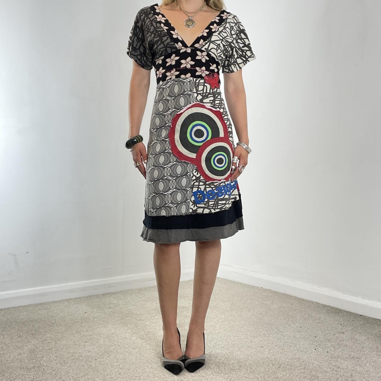Desigual v neck multi coloured/patterned maxi dress