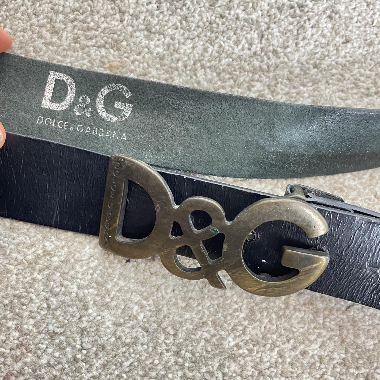 D&G black vintage leather belt