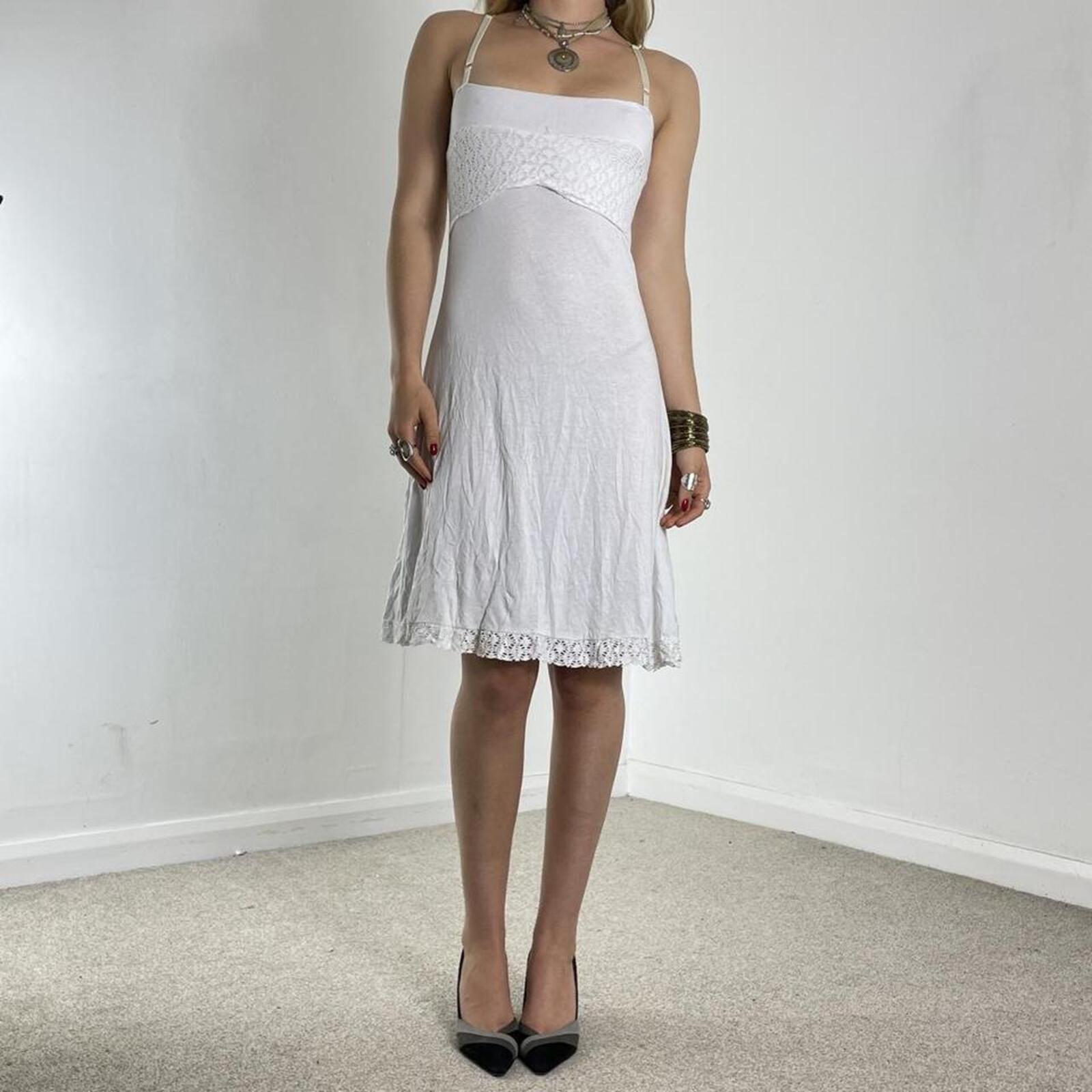 White lace cotton summer dress