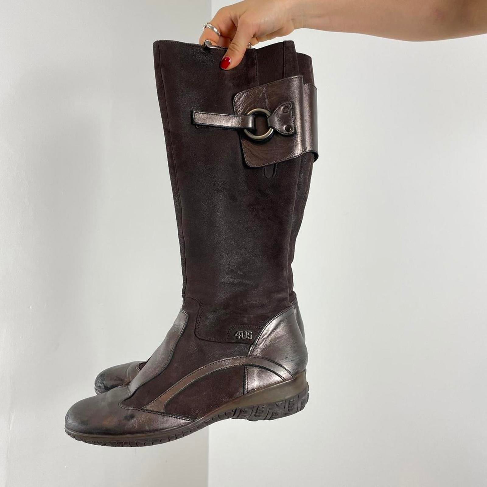 Vintage deep brown utility boots