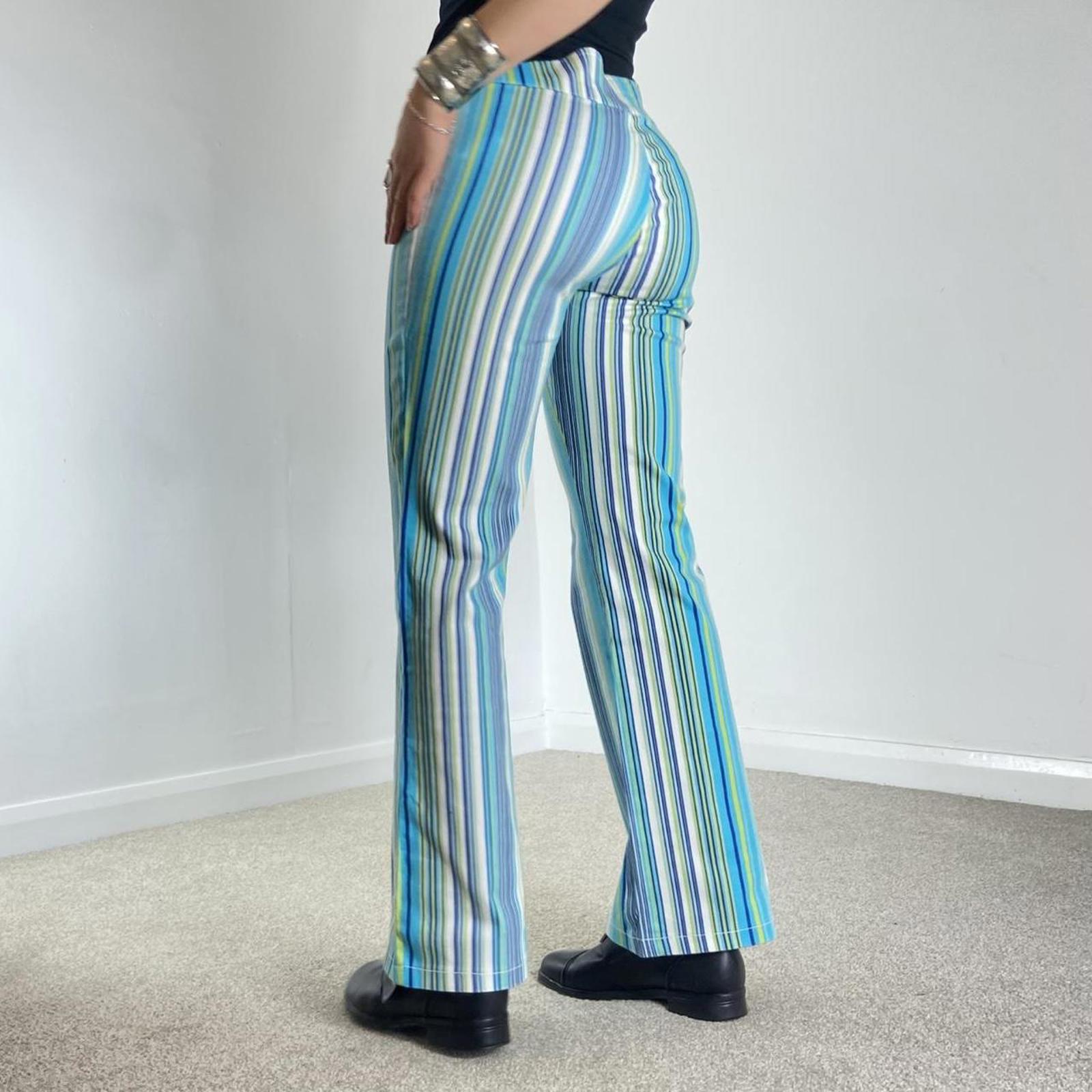 retro blue pinstriped trousers!