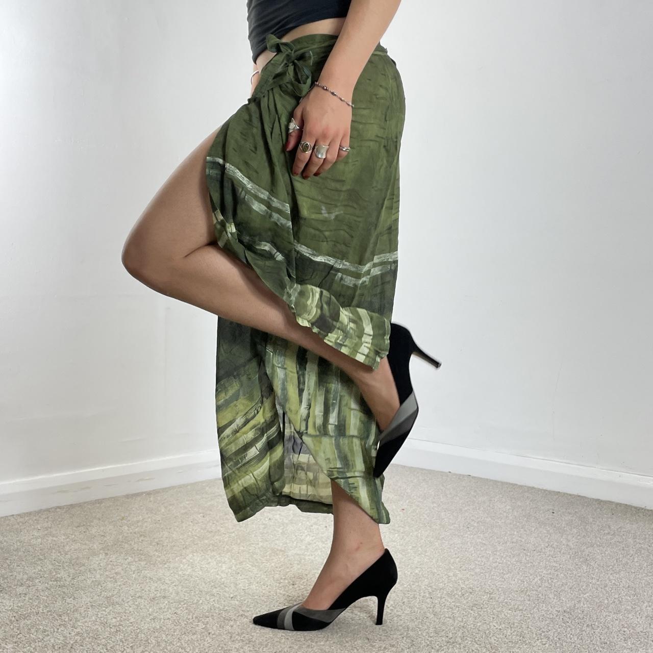 Green summer wrap skirt