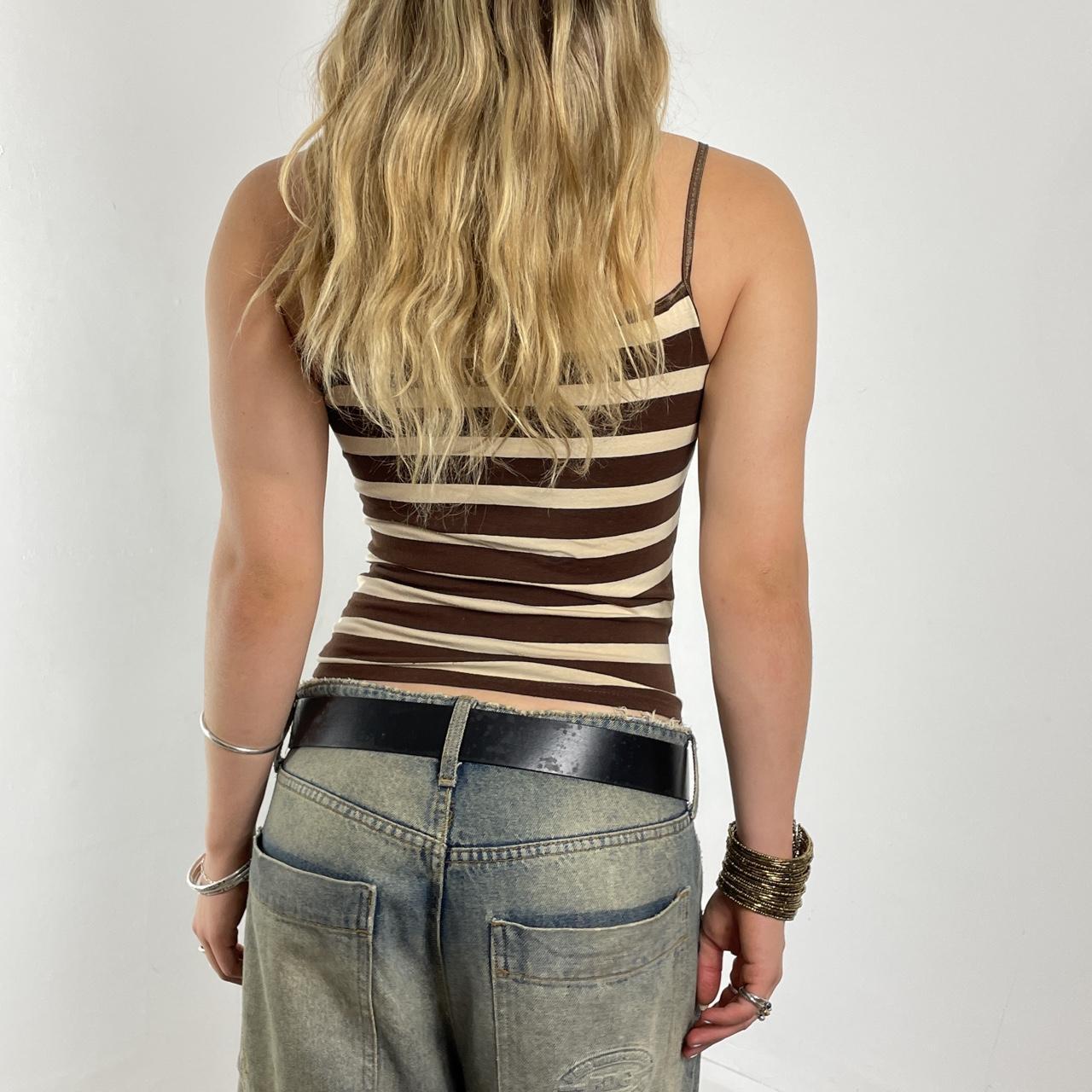 Brown and cream fitted cami top
