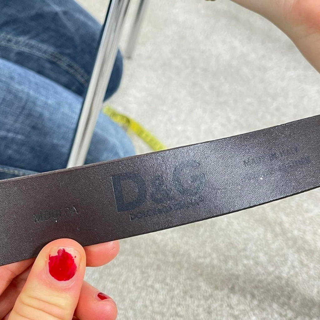Dolce & Gabbana silver buckle brown belt