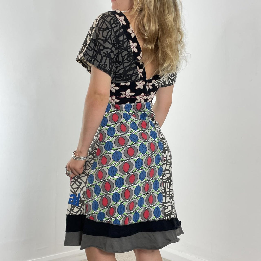 Desigual v neck multi coloured/patterned maxi dress