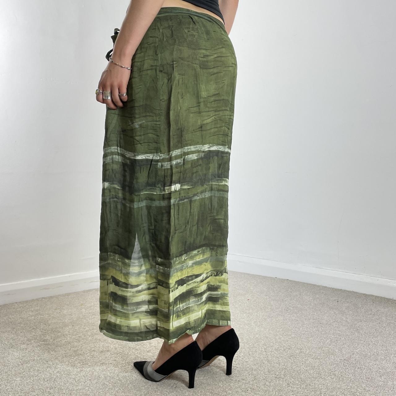 Green summer wrap skirt
