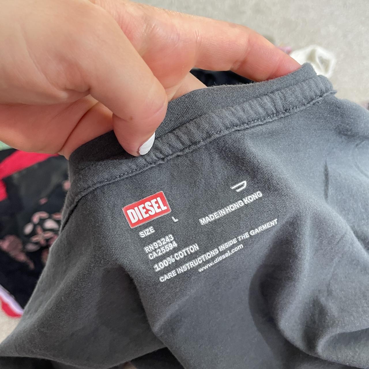 Diesel stone grey graphic baby tee