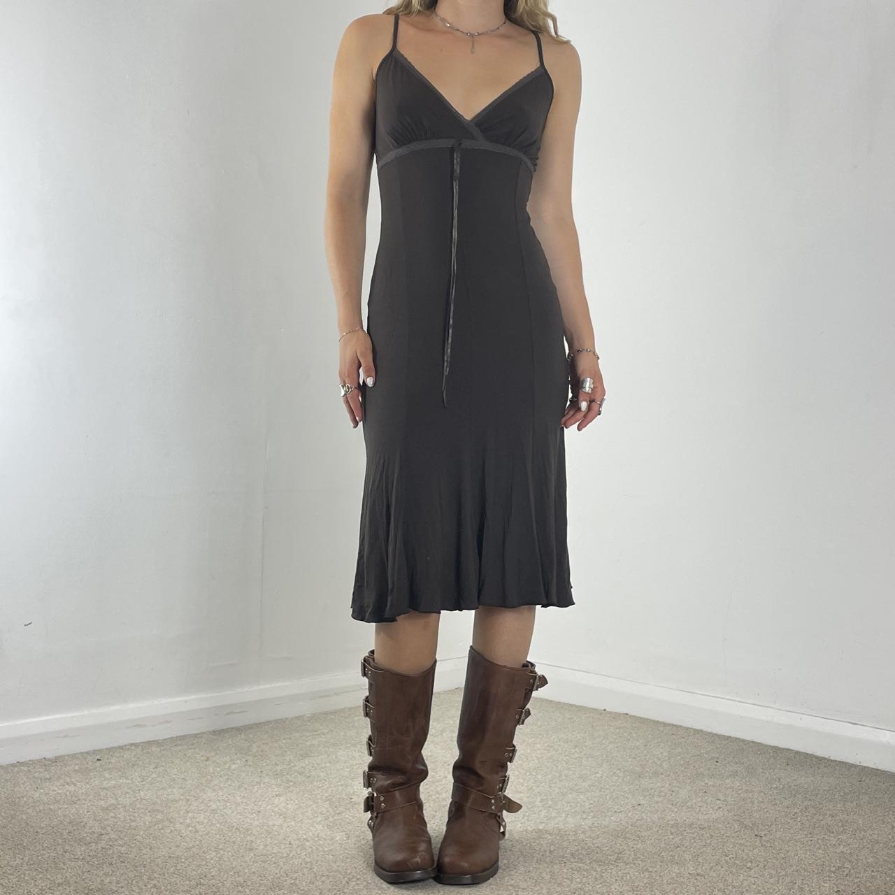 Vintage Brown soft midi dress