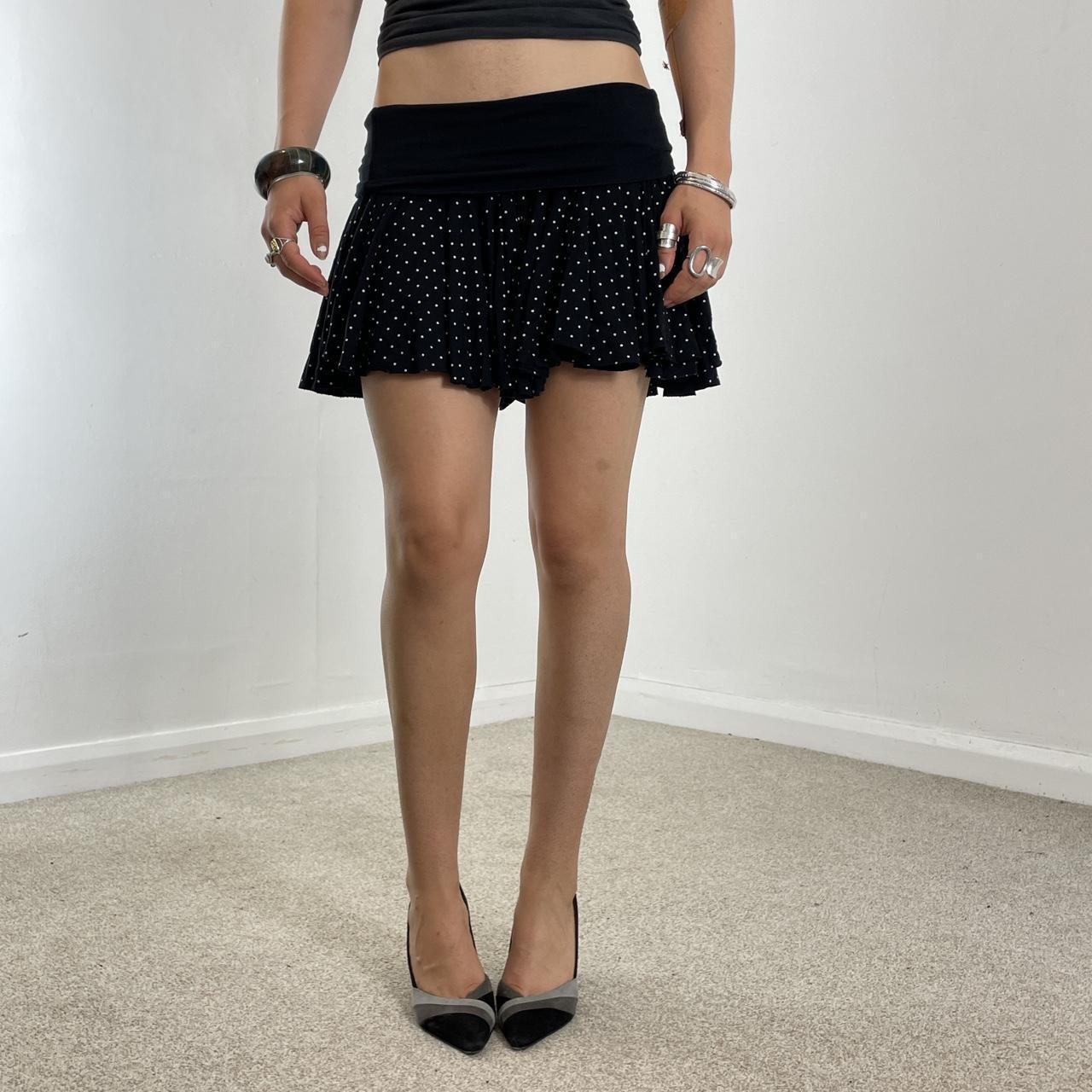Y2K Polka dotted flowy mini skirt