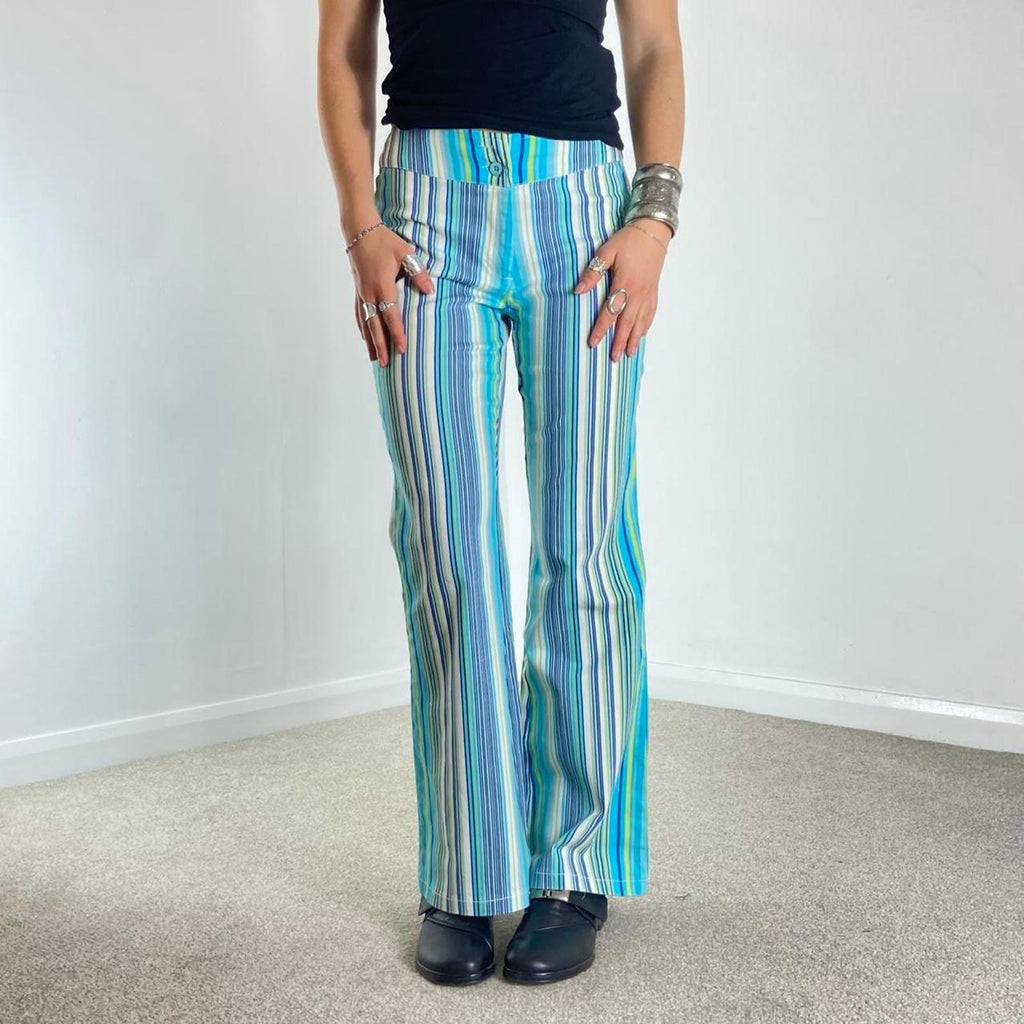 retro blue pinstriped trousers!