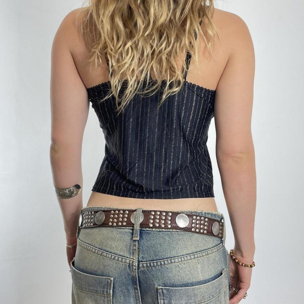 Gold and black striped lose fit flittery cami top