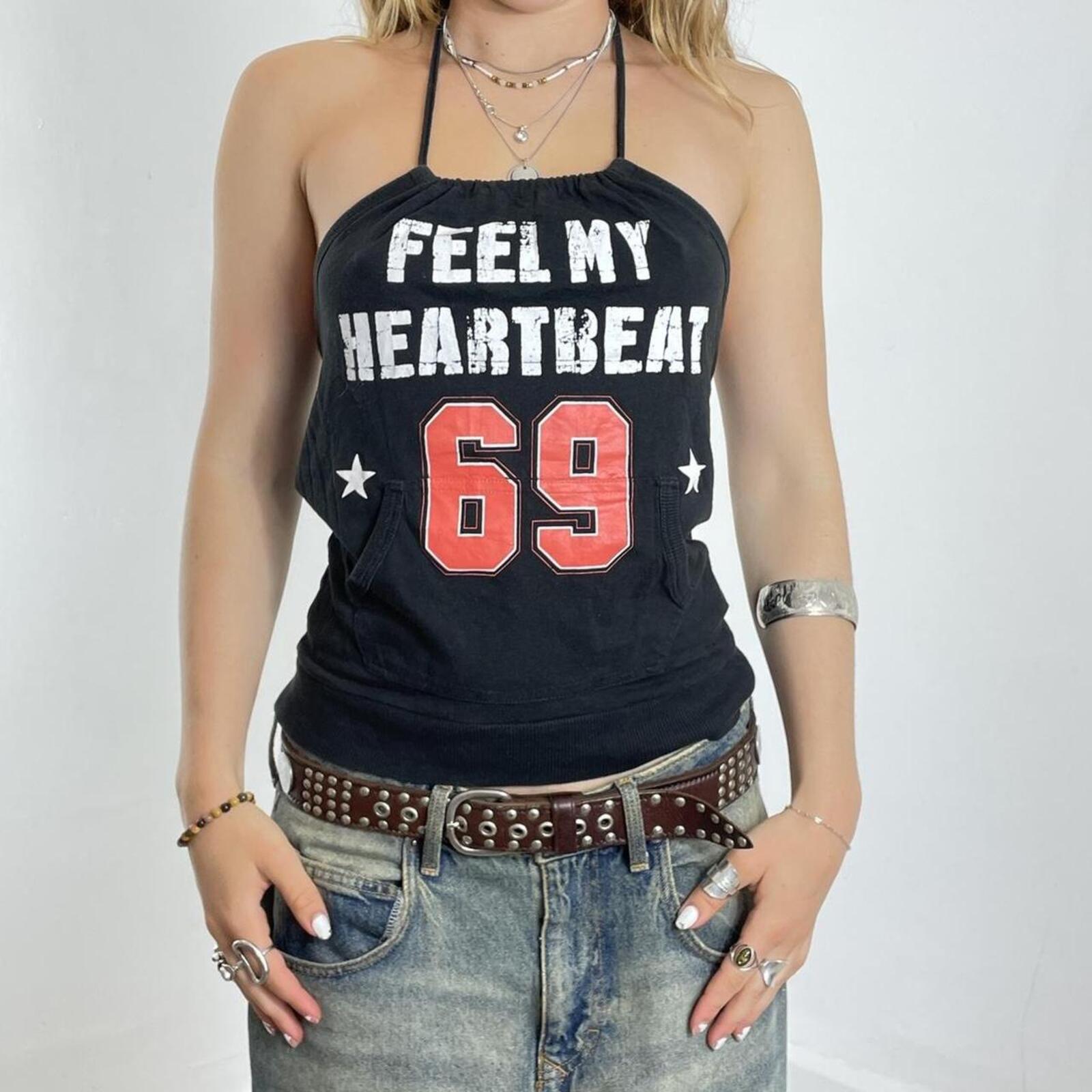 00's black tee with white graphics