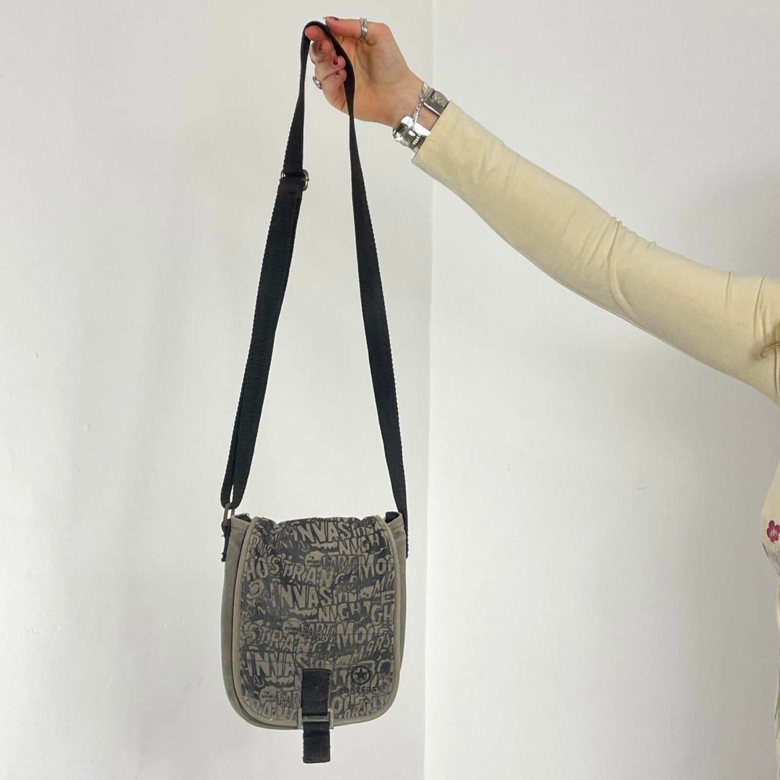 Khaki and brown converse cross body bag