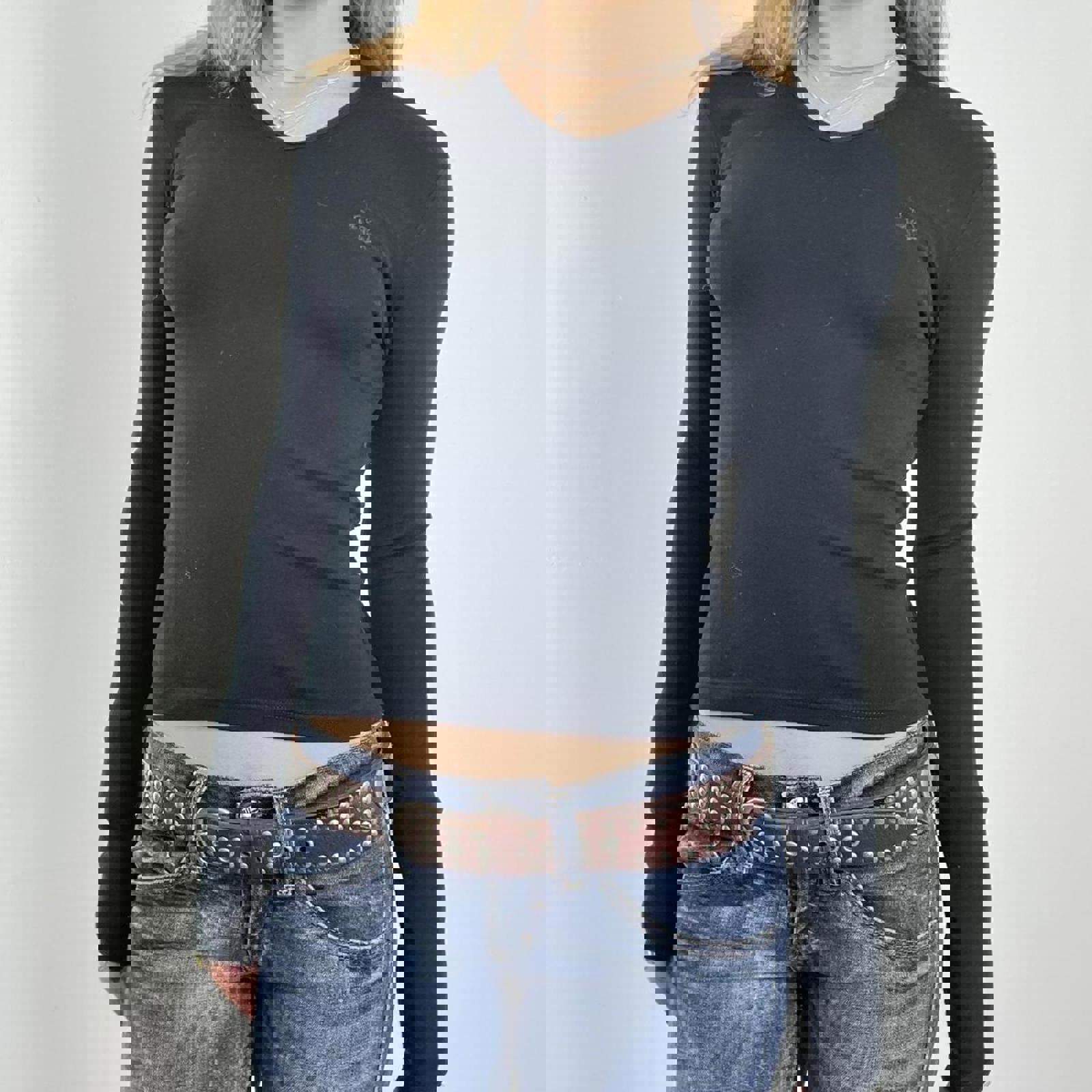 00's OXYN soft basic long sleeve top