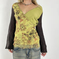marlborough classics green and brown fairy core wrap top