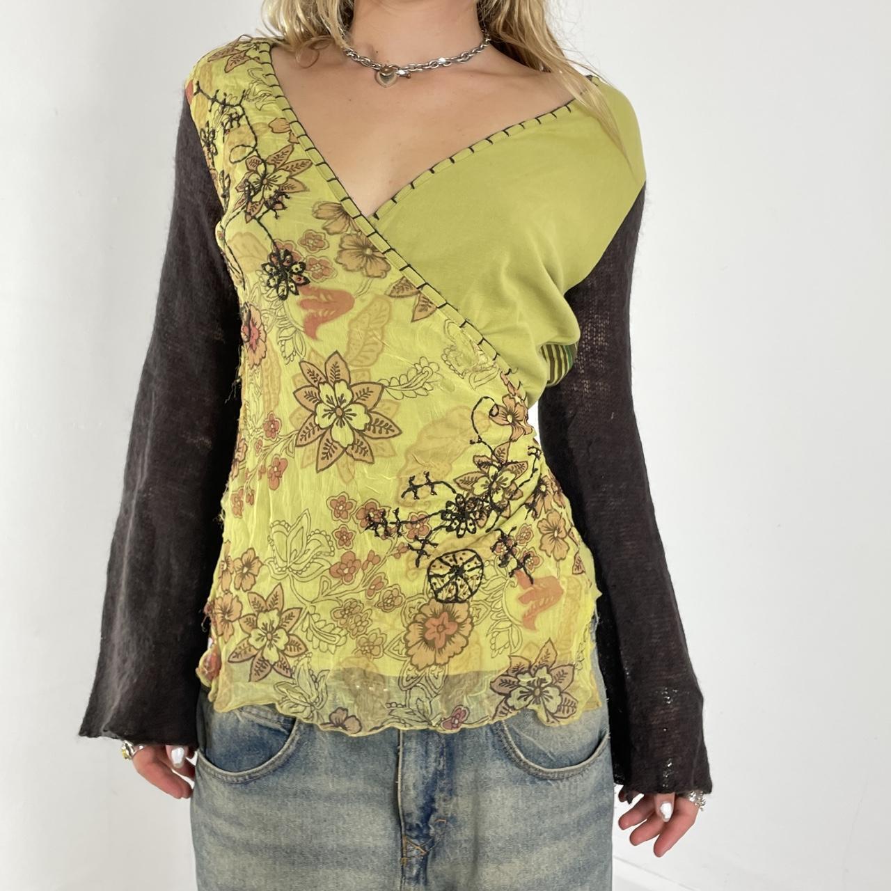 marlborough classics green and brown fairy core wrap top