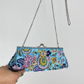 Beaded baby plue clutch bag
