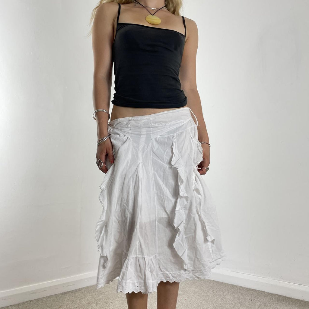 Vintage full length teired maxi skirt with embroided details