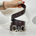 Dolce & Gabbana silver buckle brown belt