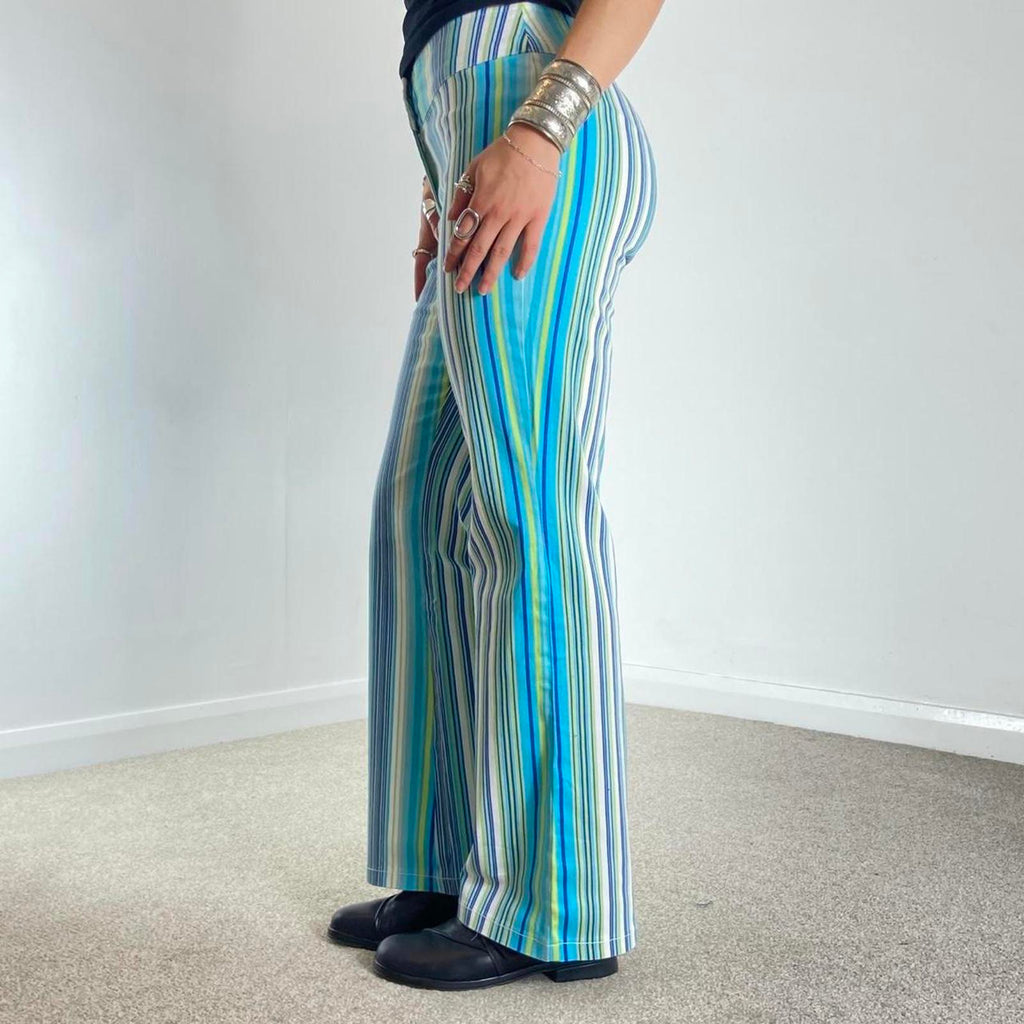 retro blue pinstriped trousers!