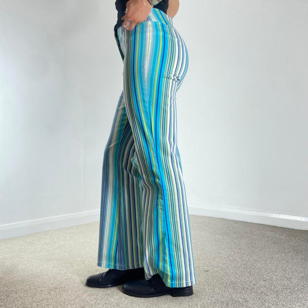 retro blue pinstriped trousers!