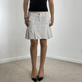 White pleated midi skirt