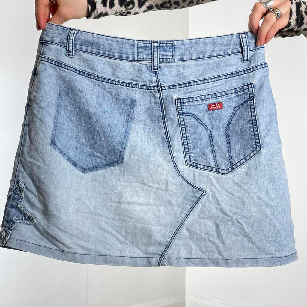 Y2k MISS SIXTY denim mini skirt with embroided star