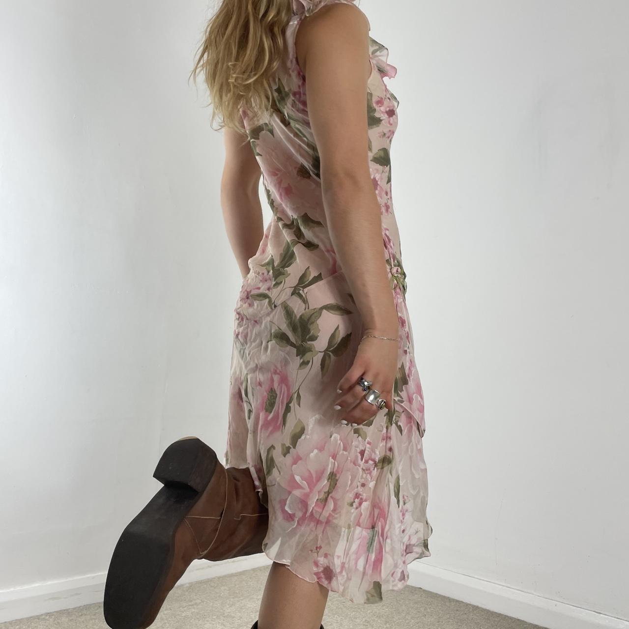 Sandro Ferrone vintage italian flowy asymetrical floral dress