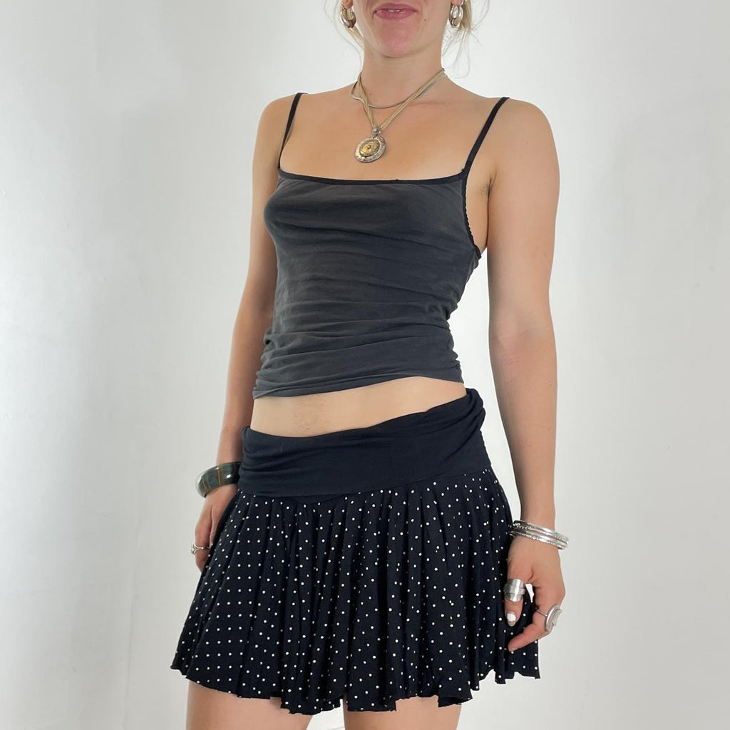 Y2K Polka dotted flowy mini skirt