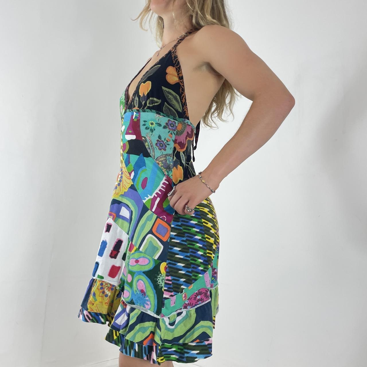 Desigual multi coloured halterneck mini dress