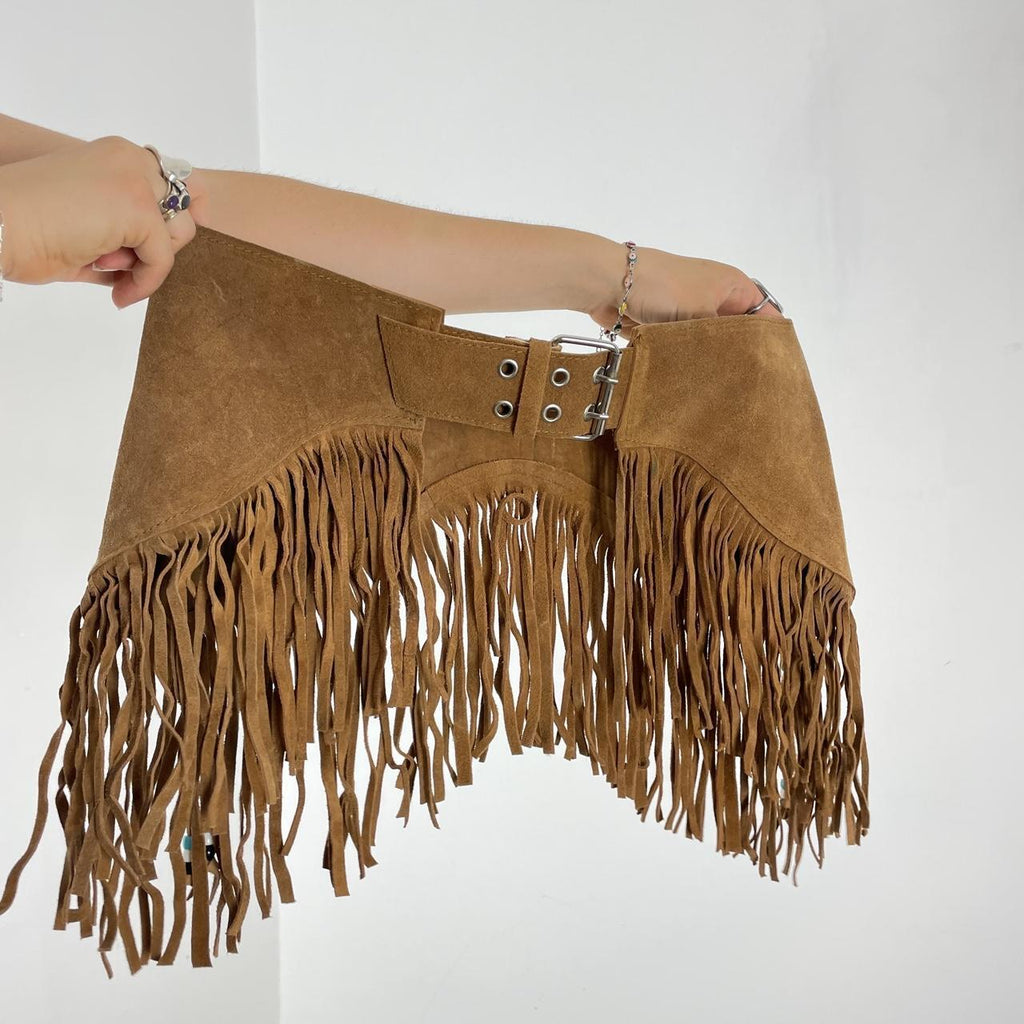 Western light brown tassel belt