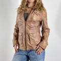 Vintage light brown Y2K leather jacket