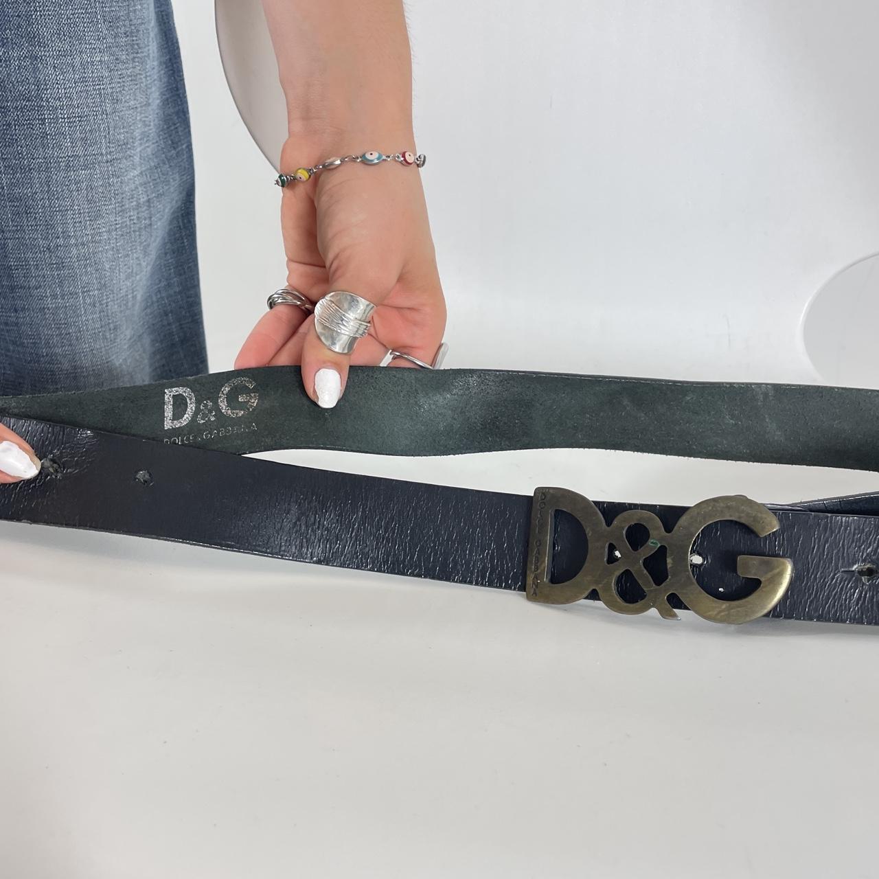 D&G black vintage leather belt