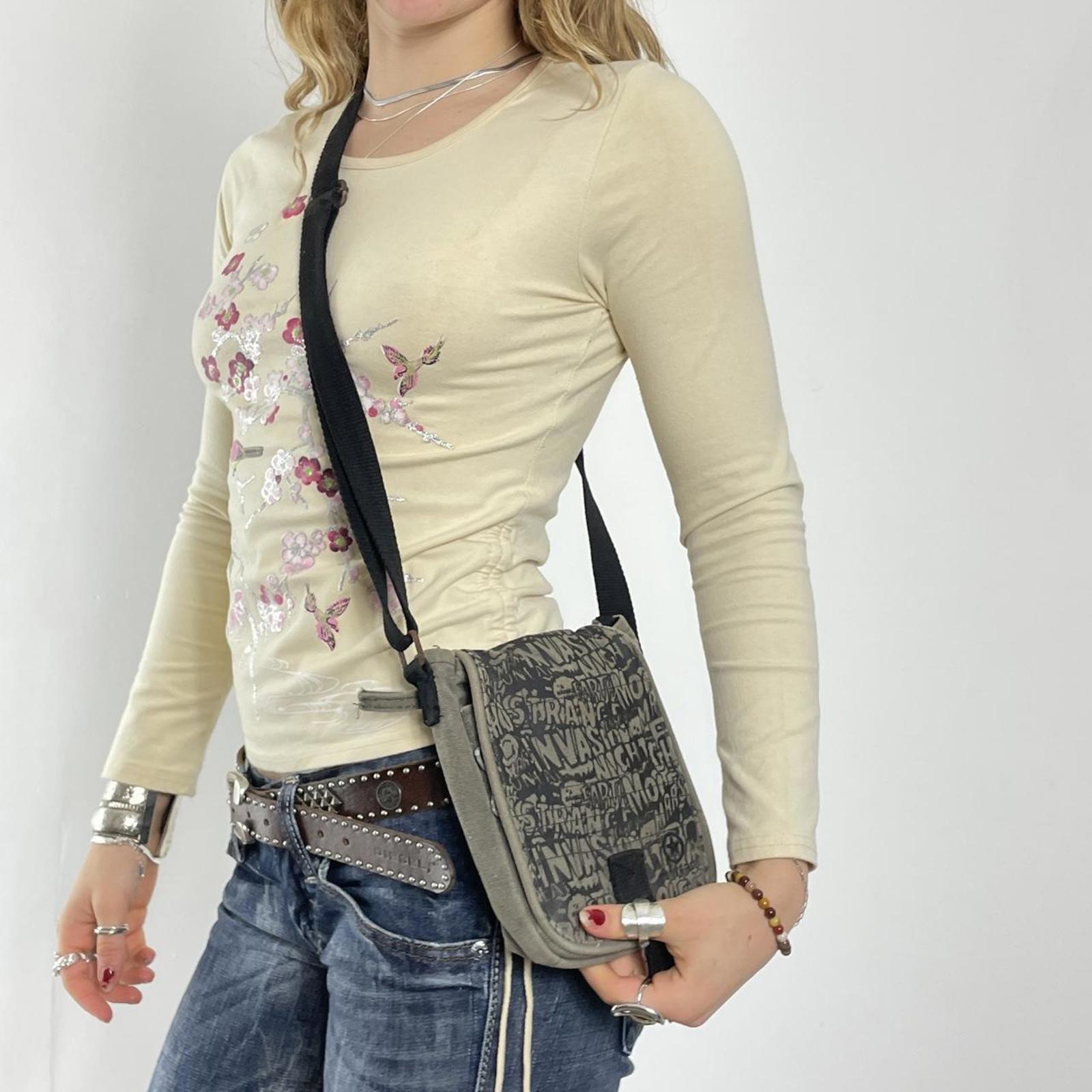 Khaki and brown converse cross body bag