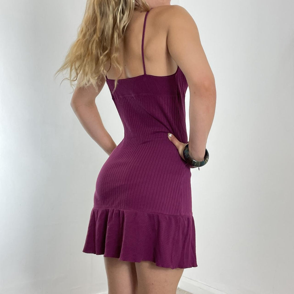 Knitted plum/deep purple mini dress
